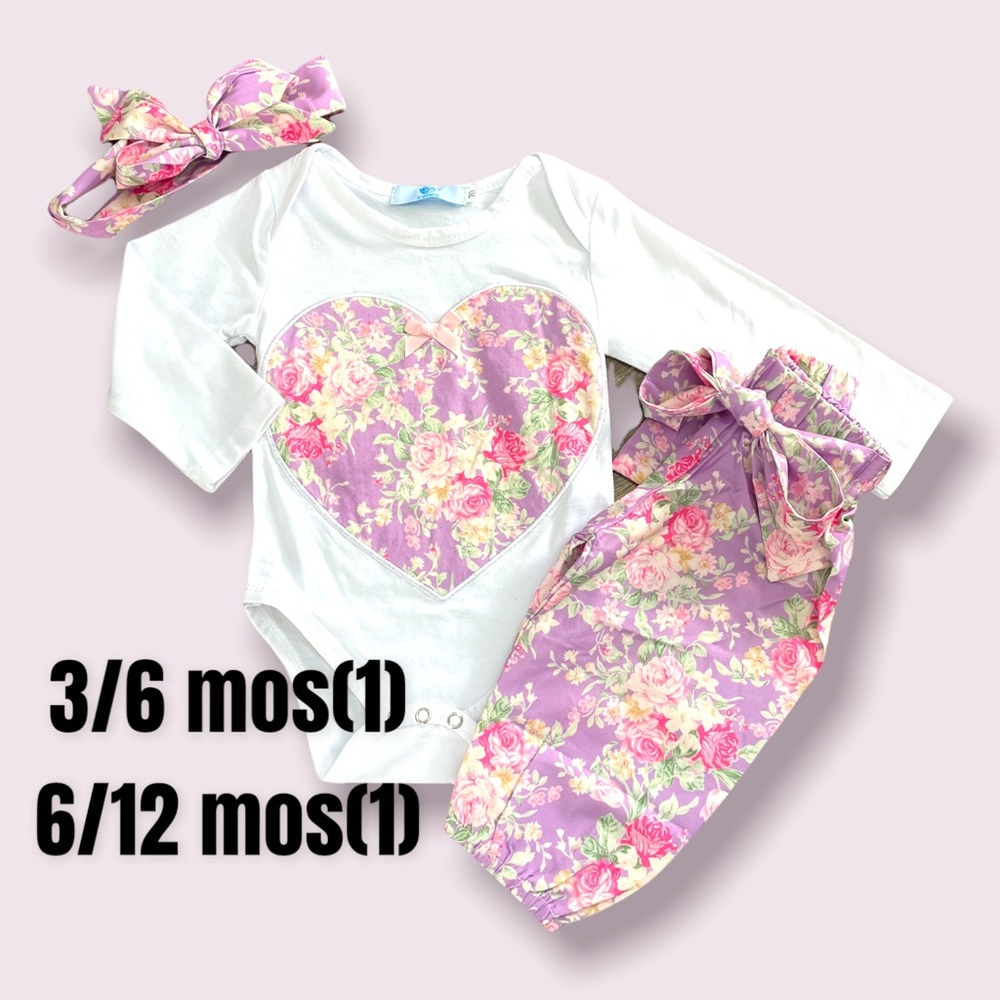 Boutique Baby Girl 3pc Outfit